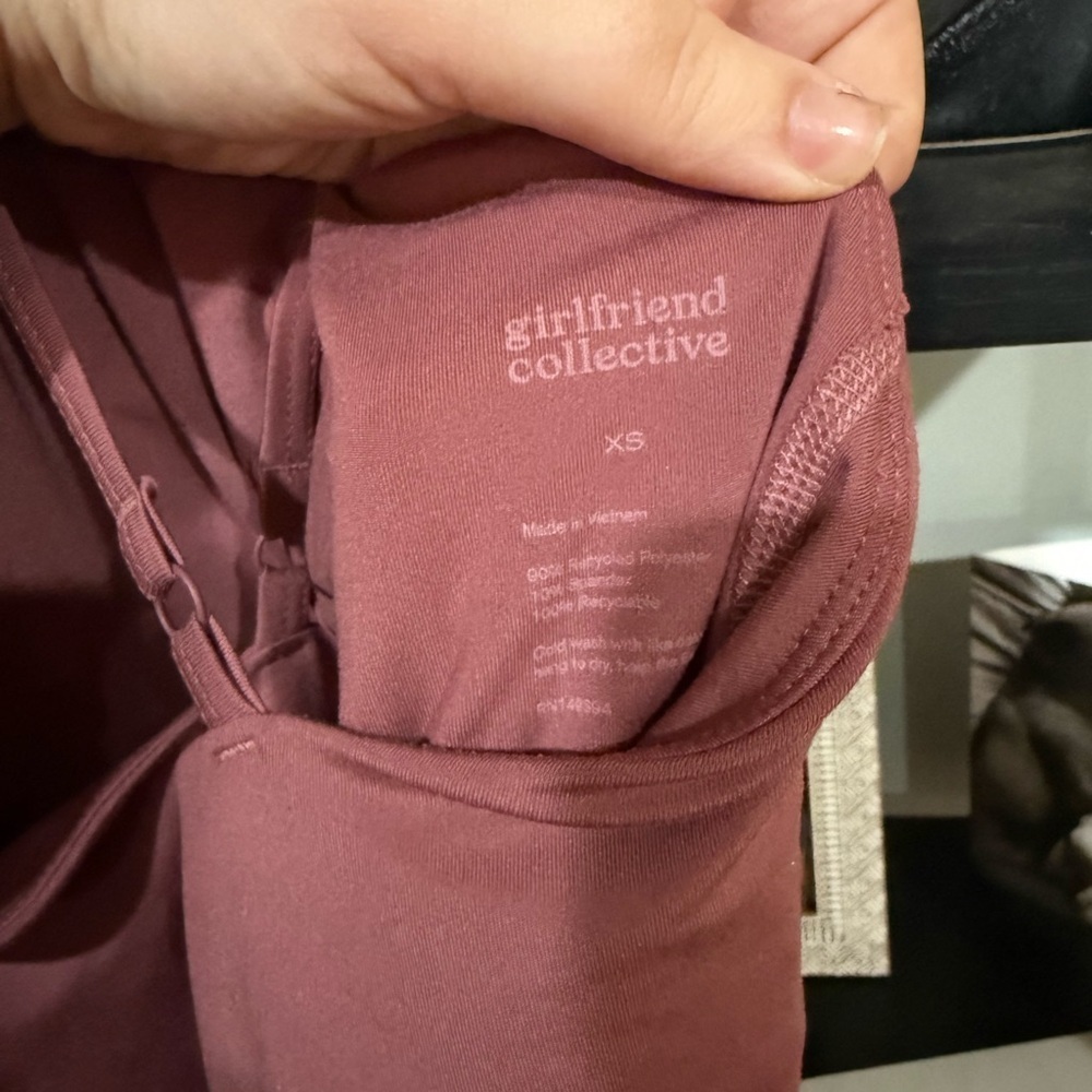 Girlfriend Collective work out Mini Dress in Mauve with shorts underneath - Picture 5 of 11